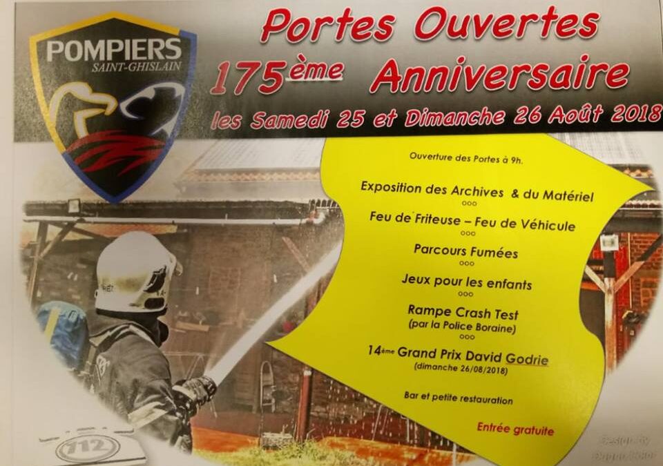 Portes ouvertes – Poste de secours de Saint-Ghislain – Les 25 et 26 août 2018